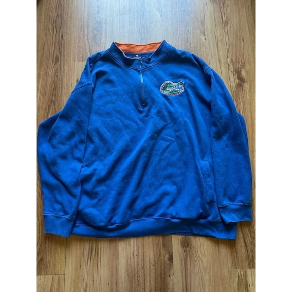 Colosseum Florida Gators Fleece Pullover 3X Blue NCAA Quarter Zip Sweatshirt - Picture 2 of 5